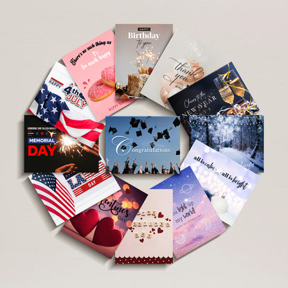 Custom Printed Greeting Cards | Personalized Cards on Premium 80lb Cover | 25 Cards per Pack